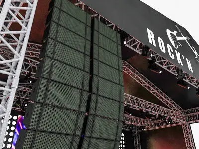 3D Concert Stage Low-poly 3D model