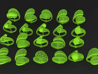 20 rings bueatiful light weight  3D print model