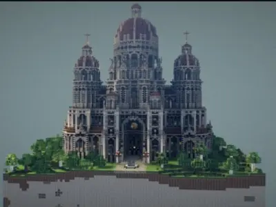 Catedral for Minecraft  Low-poly 3D model