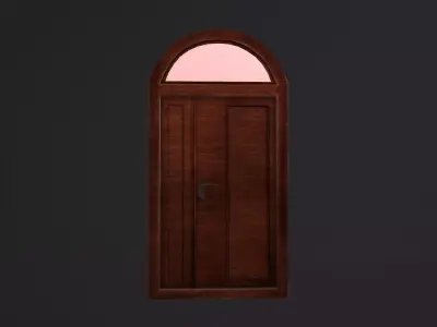 Simple Wooden Door Free low-poly 3D model