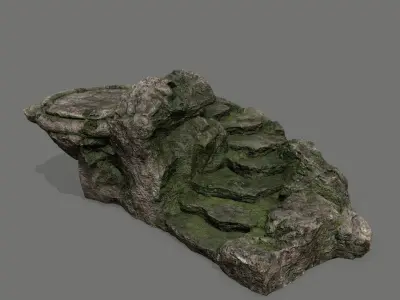 Ladder 2 rock Low-poly 3D model