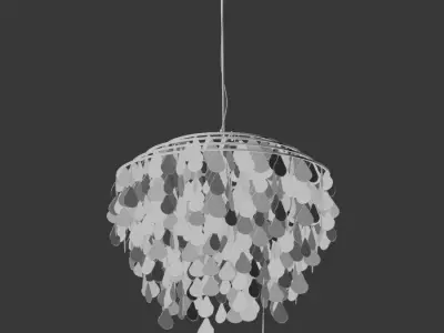 Teardrops Capiz Chandelier 3D model