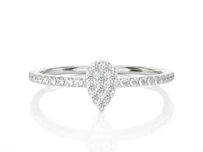 Light Minimalist Diamond Ring 3D print model