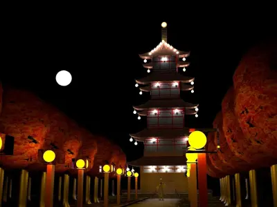 japon home and samurai jack  3D model