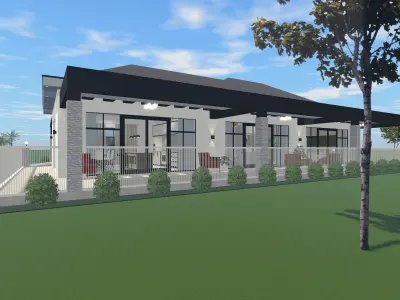 19x16 meter 2 Bedroom House 3D print model
