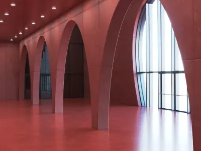 Red Hall Interior 3D model