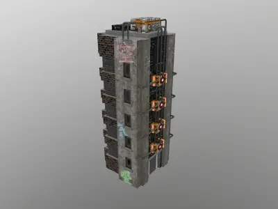 Cyberpunk City - Building 41 Low-poly 3D model