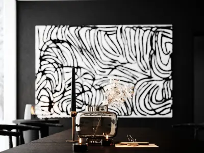 Black Dining Room 3D model