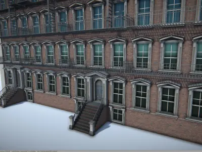 Modular Building Set Low-poly 3D model