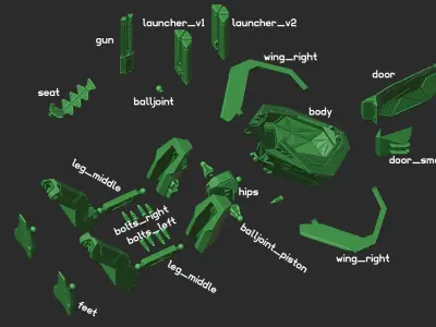 WRAITH mech 3D print model
