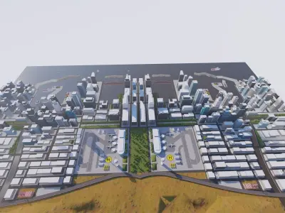 City-modern city- urban 3D model