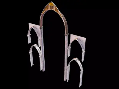 Gothic Nave Division Arches - ONLY  Low-poly 3D model