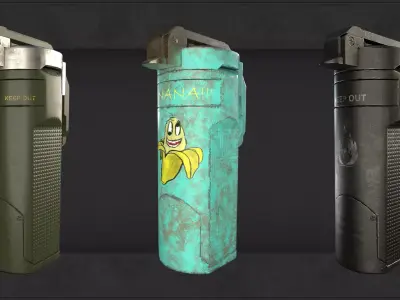 Sci fi grenades Low-poly 3D model