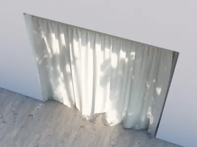 curtain set 02 Free low-poly 3D model