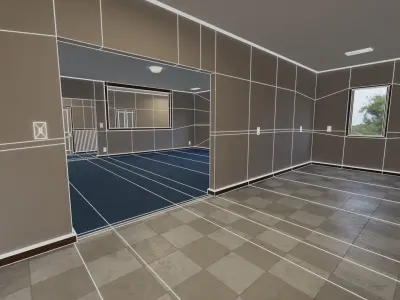 Retro 80s Apartment Interior Low-poly 3D model