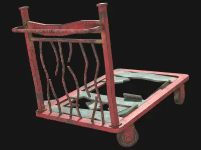 Broken Cart Low-poly 3D model