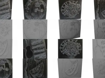 Collection of decorative panels 03 3D Model Pack