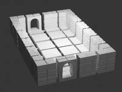 Printable Modular Dungeon battle map 3D print model