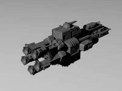 Expanse UNN Nathan Hale Leonidas-Class Battleship 3D print model