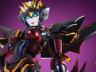  Windblade Transformers Prime Character Rig Low-poly 3D model