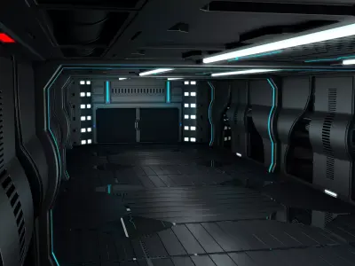 Sci Fi Corridor Interior 3D model 3