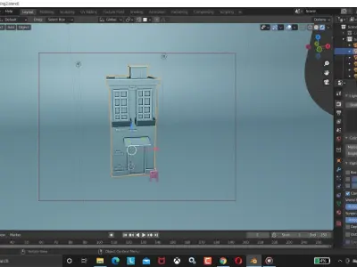Low poly building toy house with windows and doors 3D model