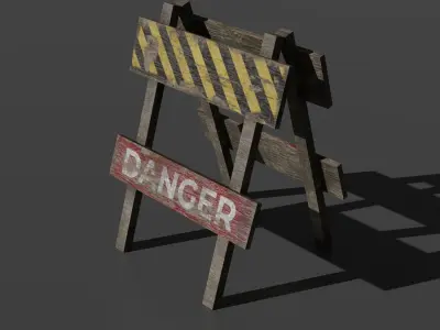 Caution sign 3D model