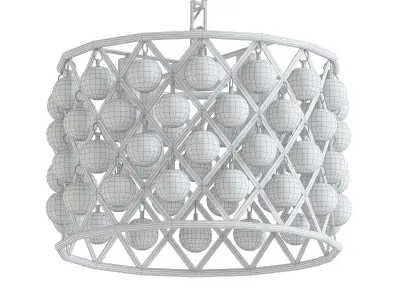 Hareous chandelier with clear glass beads 3D model