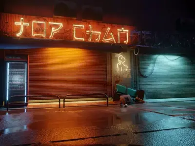 cyber punk street 3D model