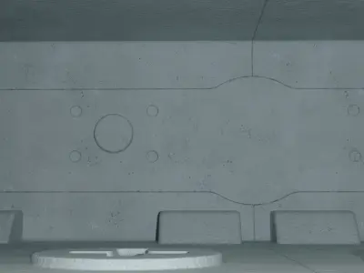 Concrete Space Station Room scifi interior  3D model