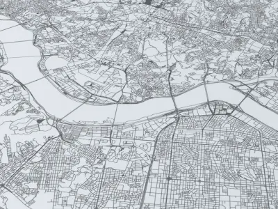 Seoul Road Network and Streets 3D model