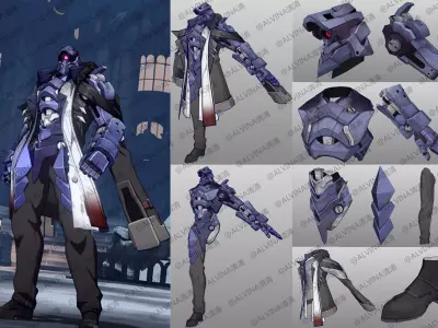 Honkai Star Rail Svarog Pepakura Full   Low-poly 3D model