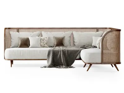 Large corner garden sofa HLC  3D model