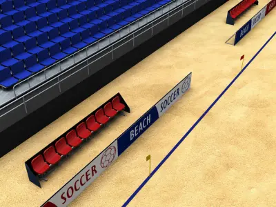 Beach soccer stadium high poly 3D model
