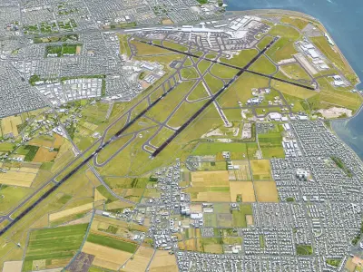 Copenhagen Kastrup Airport 15km Low-poly 3D model