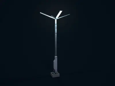 Sci Fi Street Light 3 Low-poly 3D model