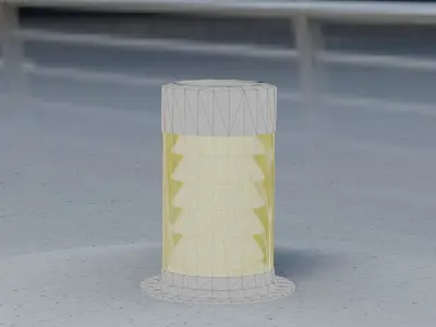 Low-Poly Moss Green Light Column 3 - Street Light Set-9 Low-poly 3D model