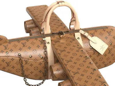 Louis Vuitton LV Airplane Light Brown Bag by Virgil Abloh Low-poly 3D model