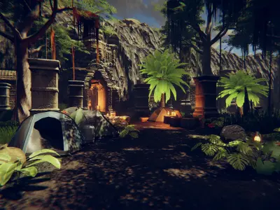 Lost Temple Low-poly 3D model