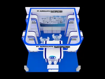 Booth Exhibition Design size 6x6 m three sides open Low-poly 3D model purchase