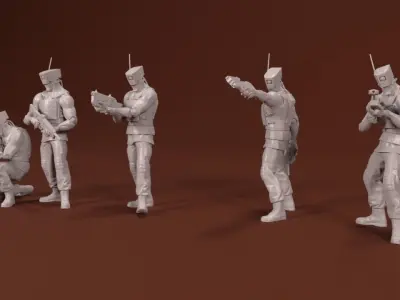 28mm TactiBots Support Troops 3D print model