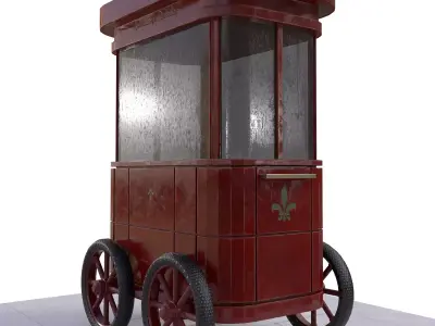 Street Food Bagel Cart 3d Model Low-poly 3D model