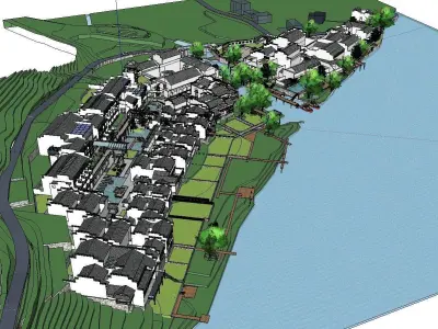 vacation spot-Resort-Fashion Leisure Hotel-098 3D model