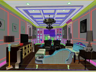 Second floor hall 3D model