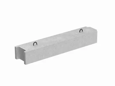 Concrete Block 3D model 4