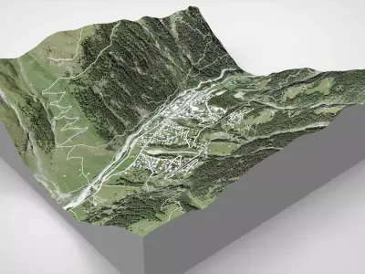Cityscape Zinal Switzerland 3D model
