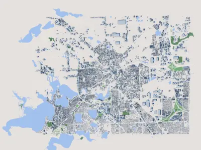 Pontiac City Michigan 3D model