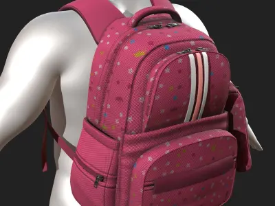 Backpack Camping Generic Color 3d model Generic  Low-poly 3D model