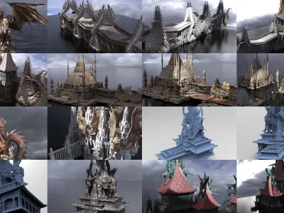 Dragon Architecture 3D Collection 3D Model Pack