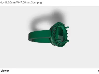 Men Ring with an Oval Cut Center Stone 3D print model